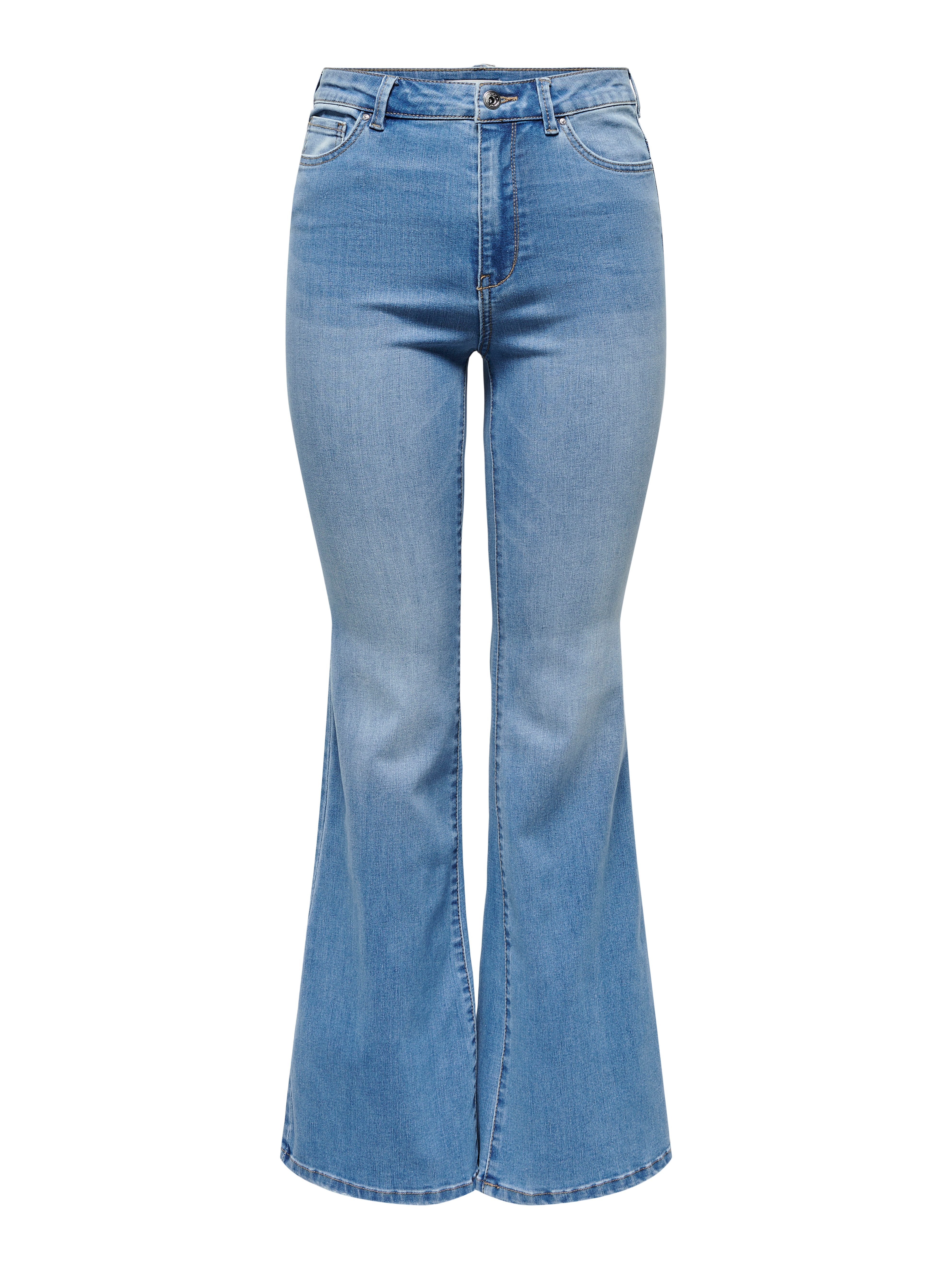ONLY Bootcut-Jeans ONLLUSH MW RETRO FLARED DNM Materialmix, bootcut fit, Re günstig online kaufen