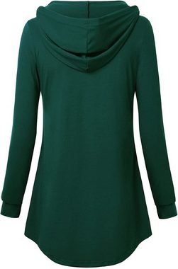AFAZ New Trading UG 2-in-1-Shirt Urban Style Hemdbluse Casual Stehkragen mit Taschen Knöpfen (Modische und vielseitige Mäntel und Hemden, Damenoberbekleidung) Damen V-Ausschnitt Lässige Elegant Fahion Oberteile Hemd Bluse