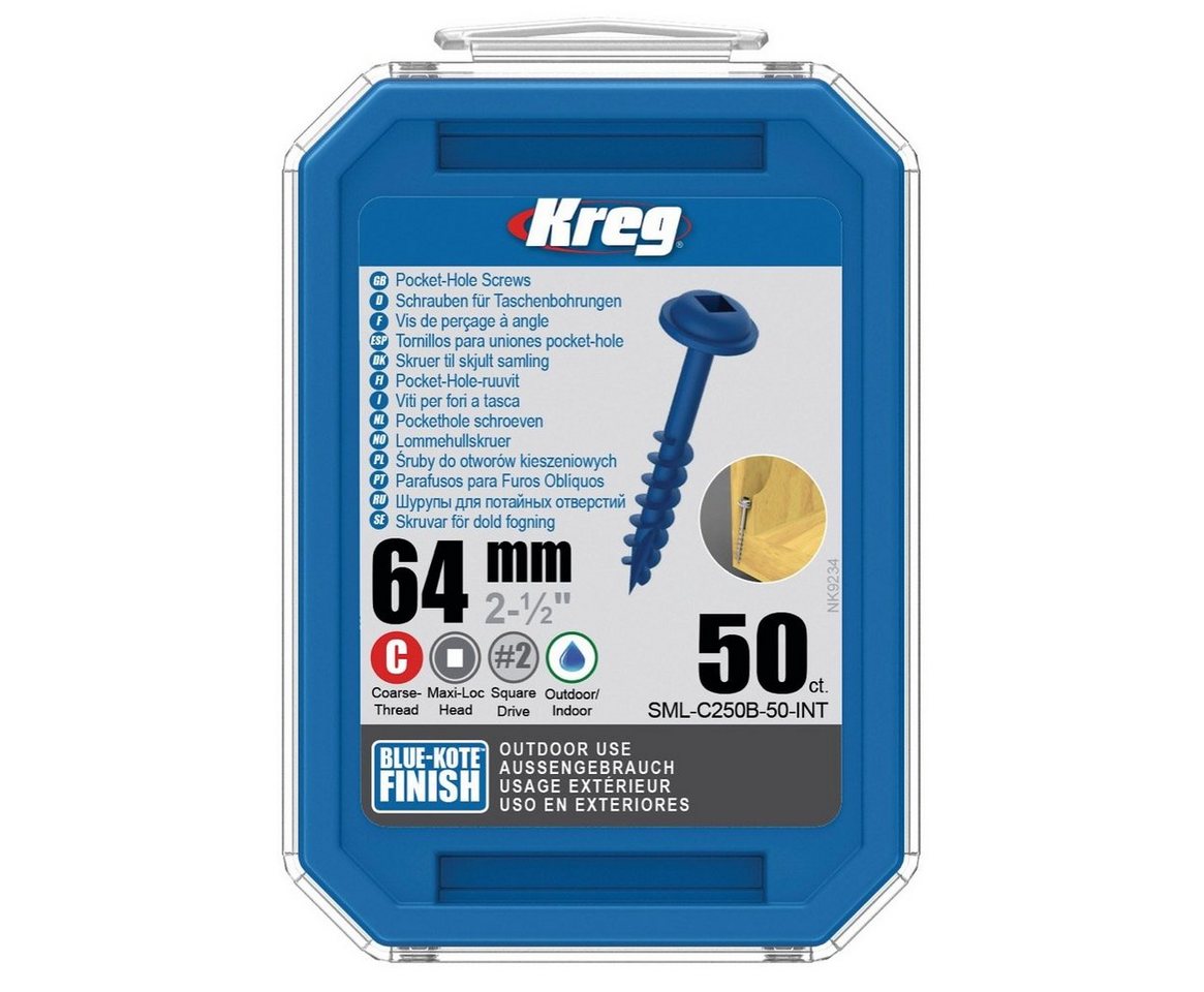 Thumbnail - Kreg Schraube Pocket-Hole Linsenkopfschraube 64 mm 50 Stk. outdoor (SML-C250B-50)