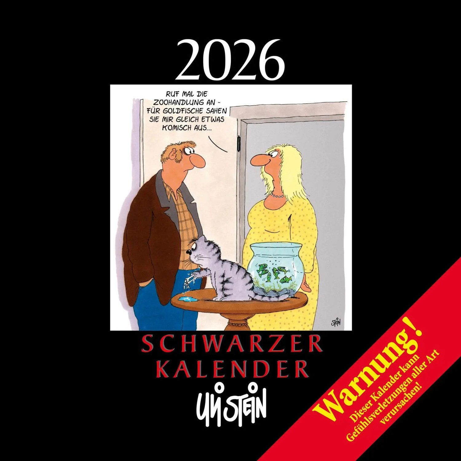 Lappan Verlag Настенный календарь Uli Stein Schwarzer Календари 2026: Monatskalender für die Wand