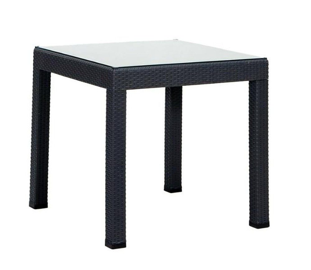 JVmoebel Gartentisch JVMoebel Gartentisch Rattan anthrazitfarben robust und stilvoll (1-St)