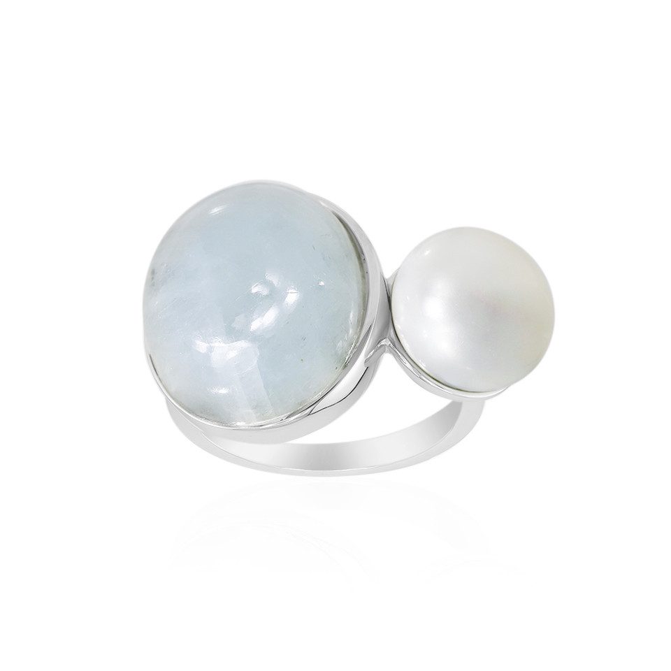 Cavill Perlenring Regenbogen Mondstein Perle Silber Ring (1-tlg)
