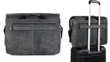 TUSC Messenger Bag Creton, Premium Ledertasche für Laptop bis 17,3 Zoll mit versteckten Magneten