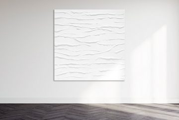 YS-Art Gemälde Life V, Abstrakte Bilder, Strukturiertes Leinwand Bild Handgemalt Abstrakt Weiß