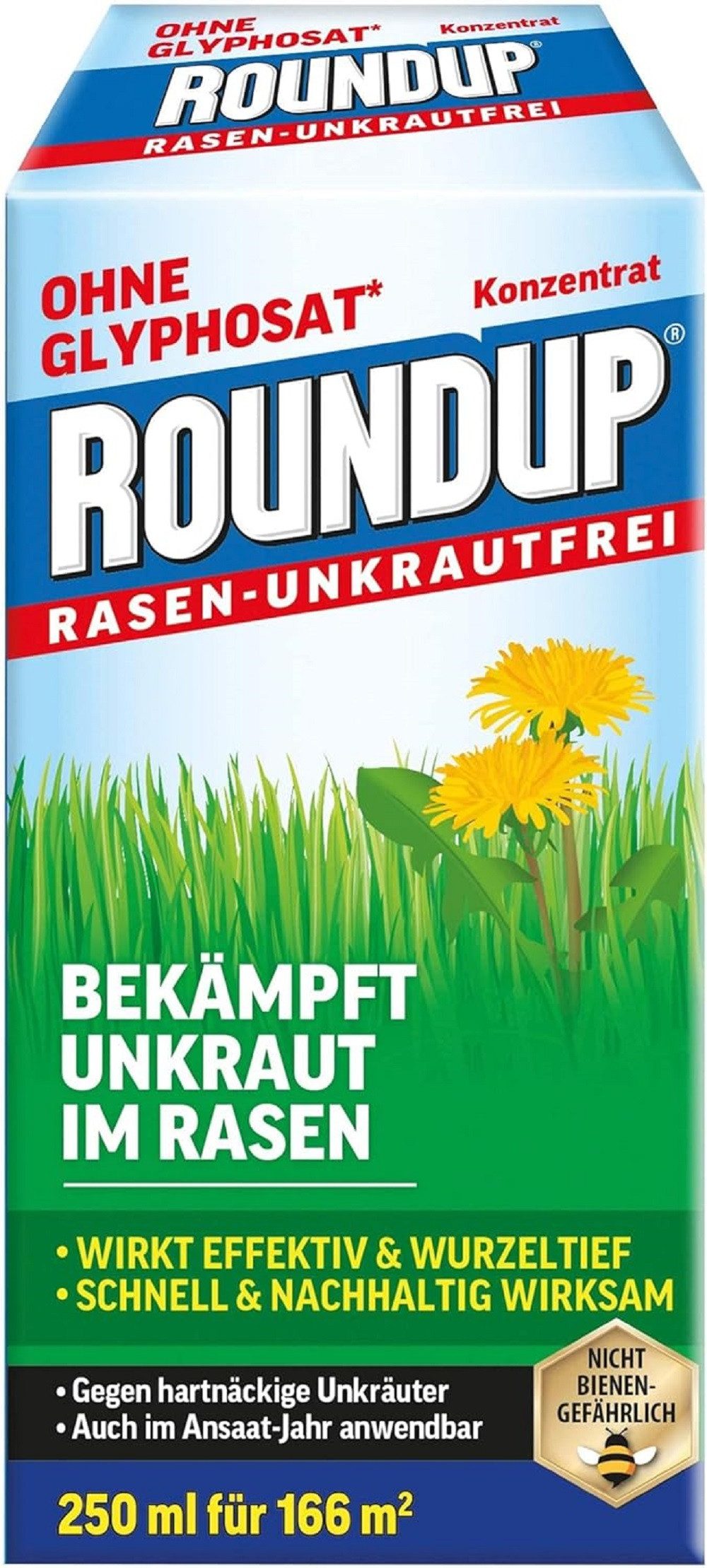 ROUNDUP Unkrautbekämpfungsmittel Roundup Rasen Unkrautfrei Konzentrat 250 ml