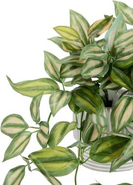 Kunstpflanze Tradescantiahänger, I.GE.A., Höhe 42 cm, Mit Übertopf Kunstpflanze Hängepflanze Pflanzenampel Kletterpflanze