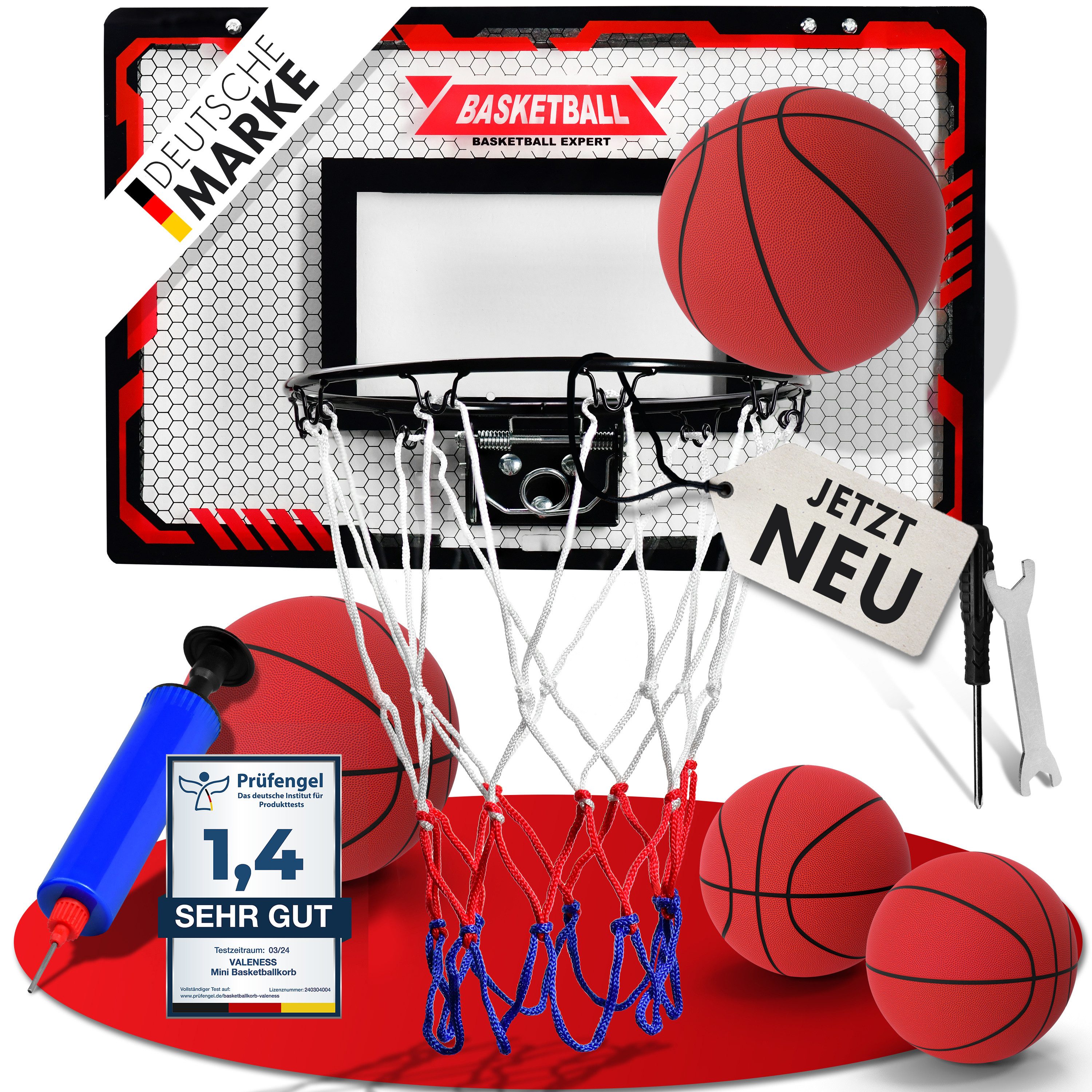Basketballkorb VALENESS® Mini Basketballkorb Indoor [für Tür & Wandmontage]