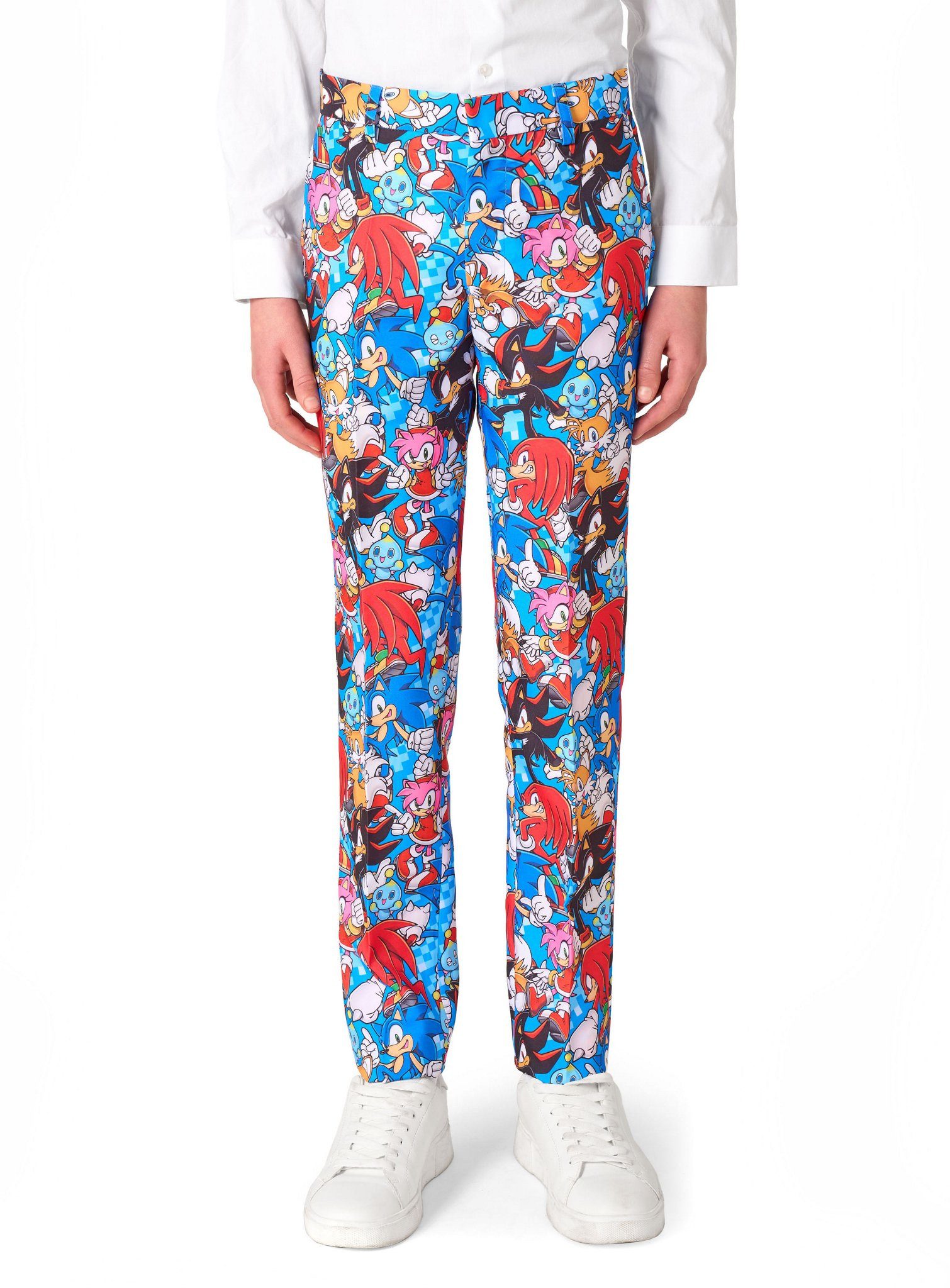 Opposuits Partyanzug Sonic the Hedgehog Anzug für Jugendliche, Ein Anzug wie ein Wimmelbild: Sonic und Co. in wildem Gewusel