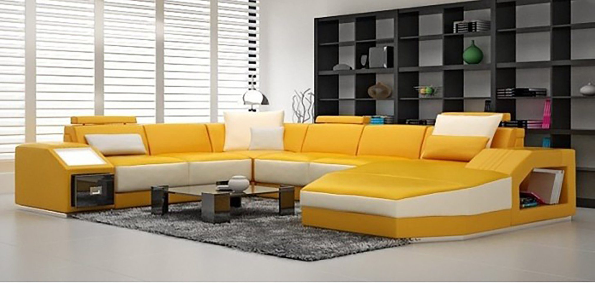 JVmoebel Ecksofa, Ledersofa Ecksofa Big Sofa Sofa Couch Polster Eck Wohnlandschaft mit