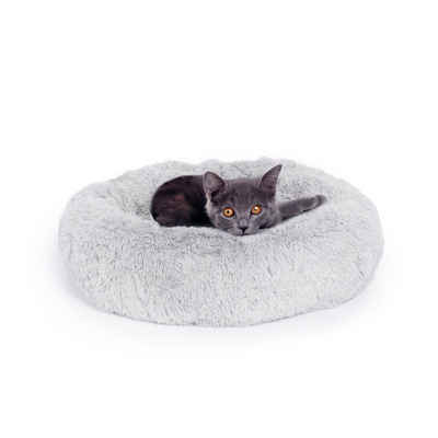 Canadian Cat Company Tierbett Katzenbett Ceddie, hellgrau, ca. Ø 50 cm, flauschiges Katzenkörbchen rund