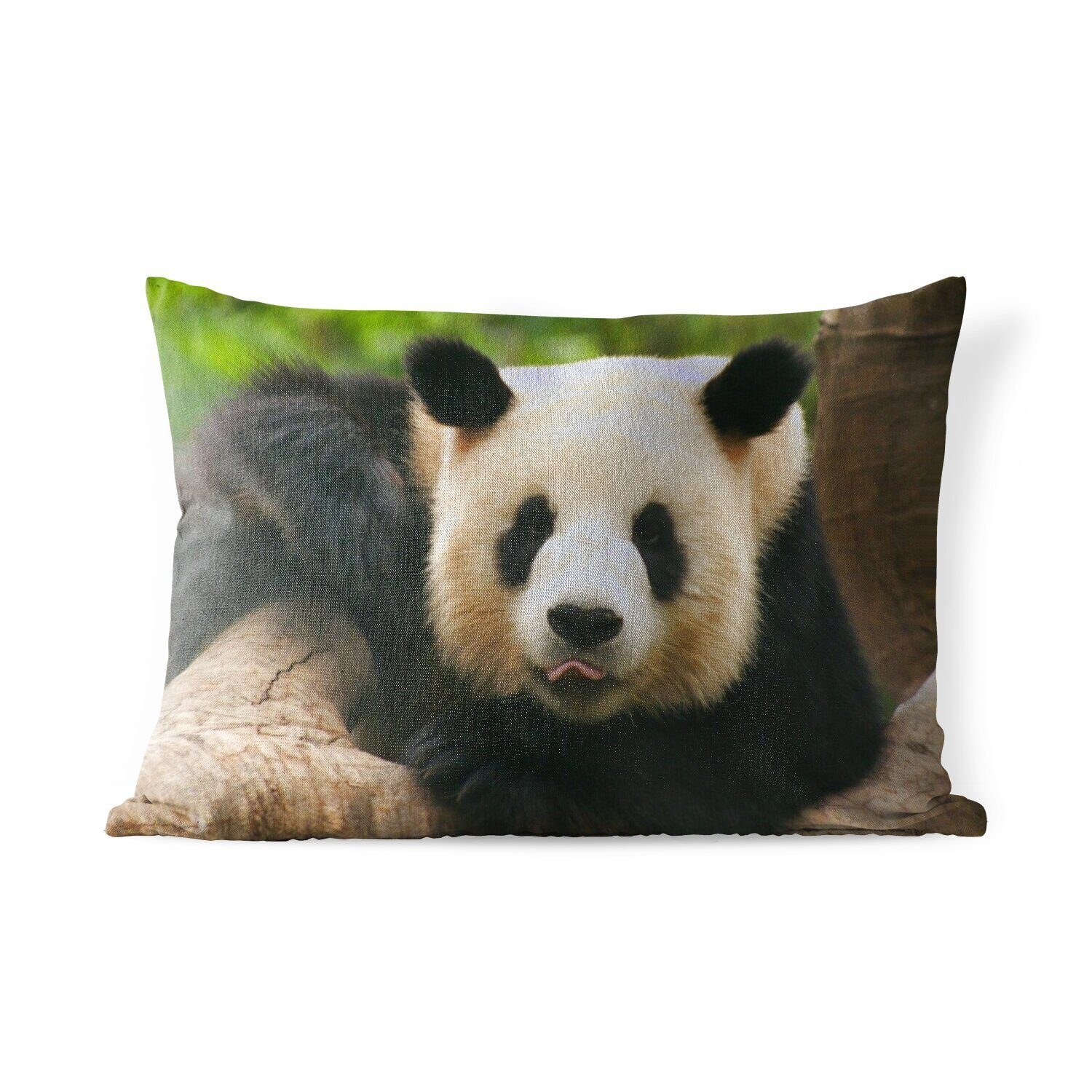 MuchoWow Dekokissen Tiere - Panda - Bäume, Outdoor-Dekorationskissen, Polyester, Dekokissenbezug, Kissenhülle