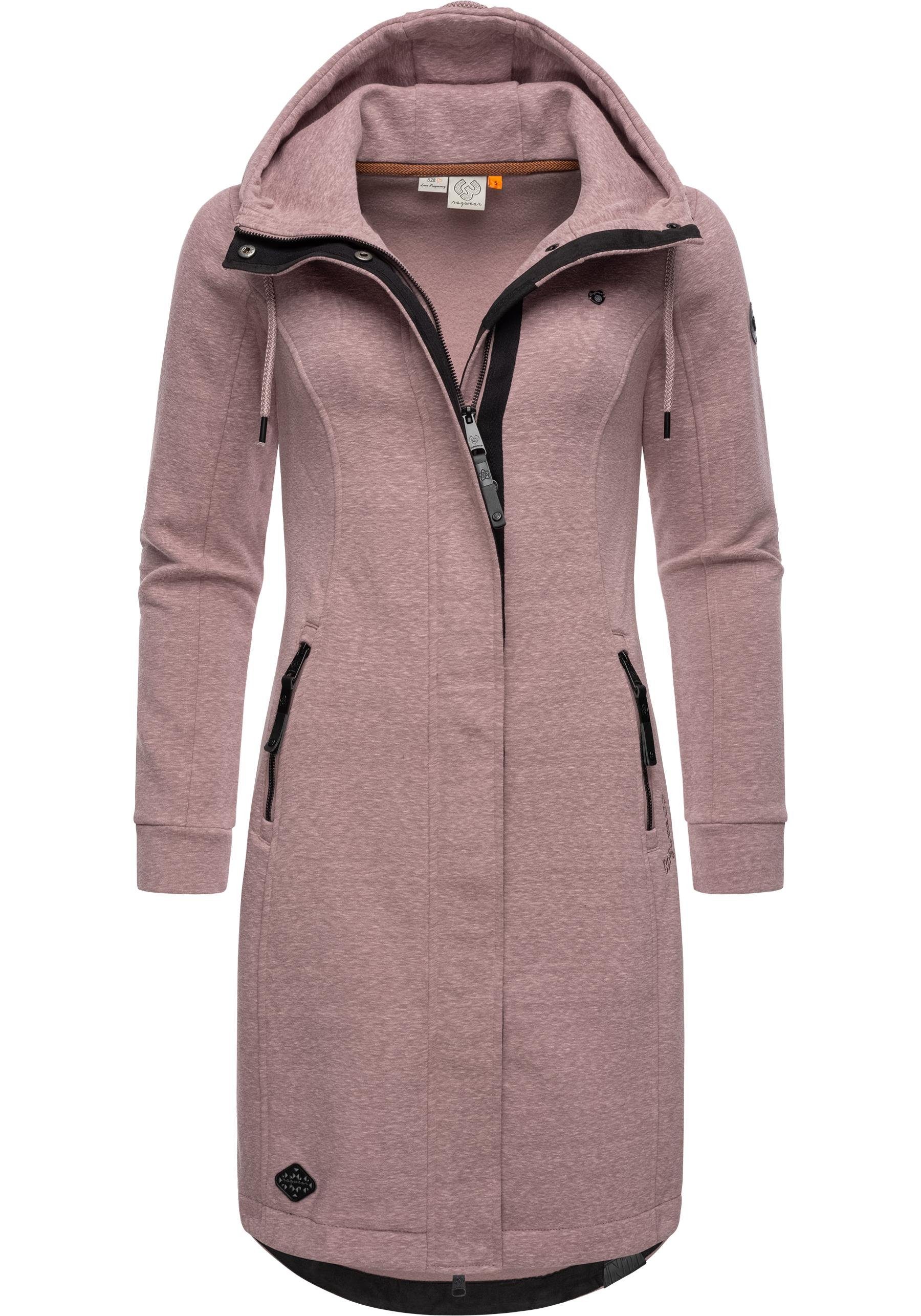 Ragwear Kurzmantel Letti Long Übergangsjacke aus Fleece mit Kapuze