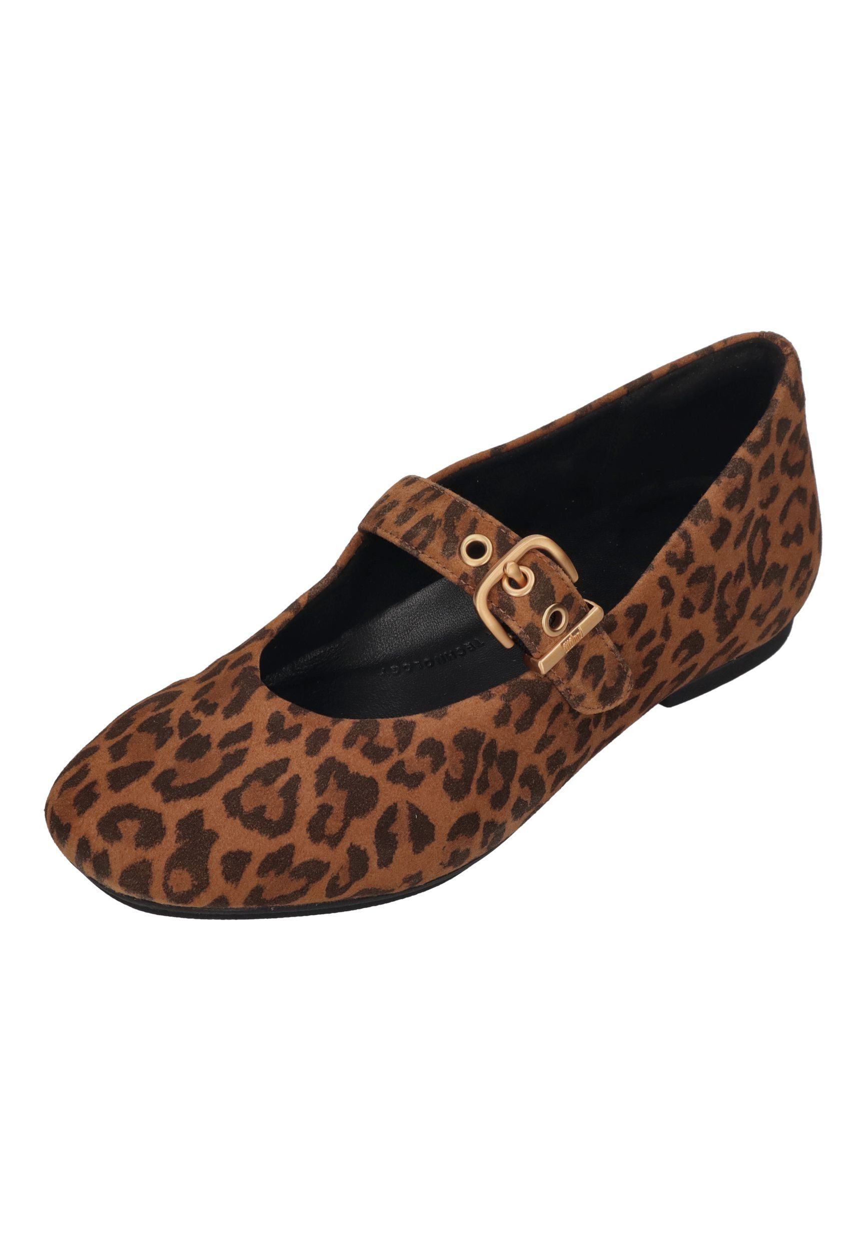 Fitflop DELICATO SUEDE LEOPARD MARY JANES Ballerina Tan Black
