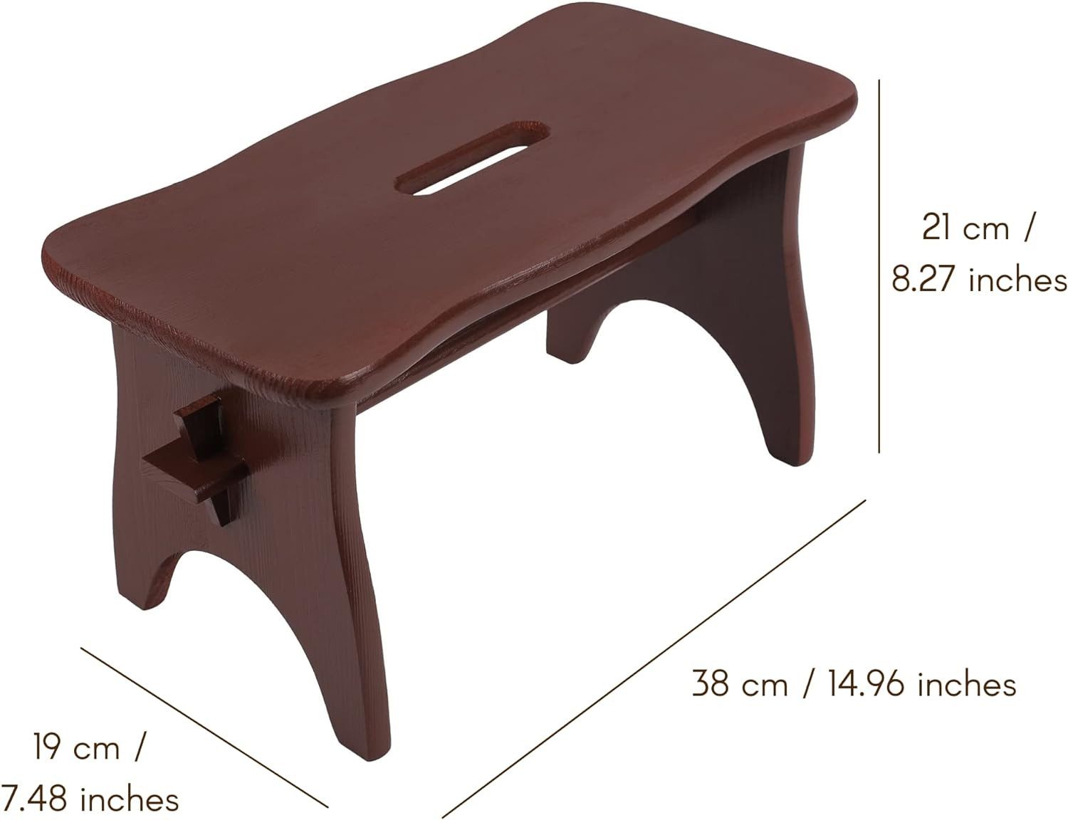 Creative Deco Fußhocker Fußbank Holz 38 x 19 x 21 cm Tritthocker Kinderhocker, leicht