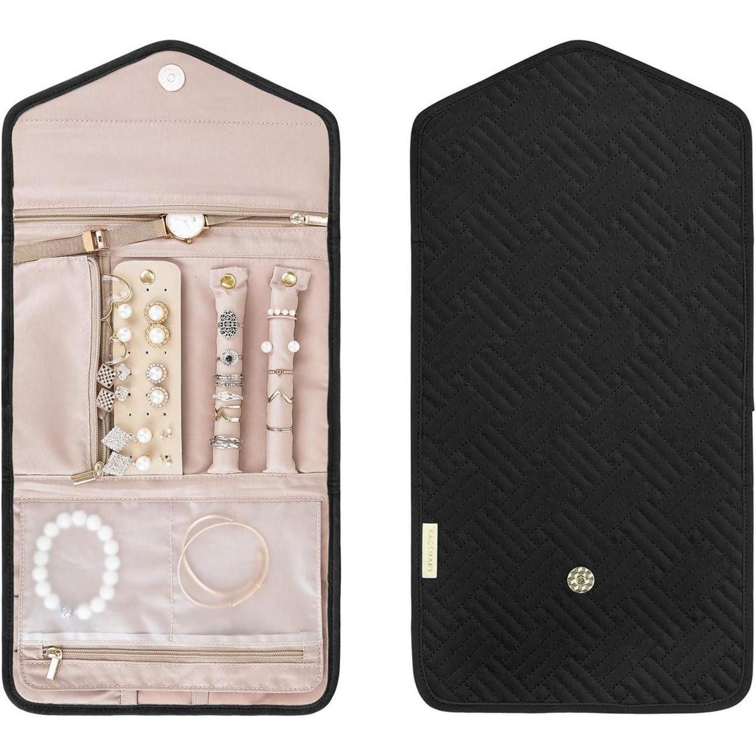 LuxusKollektion Schmuckkasten Schmuck Organizer Tasche Reise Schmuckaufbewahrung Ringe Ohrringe