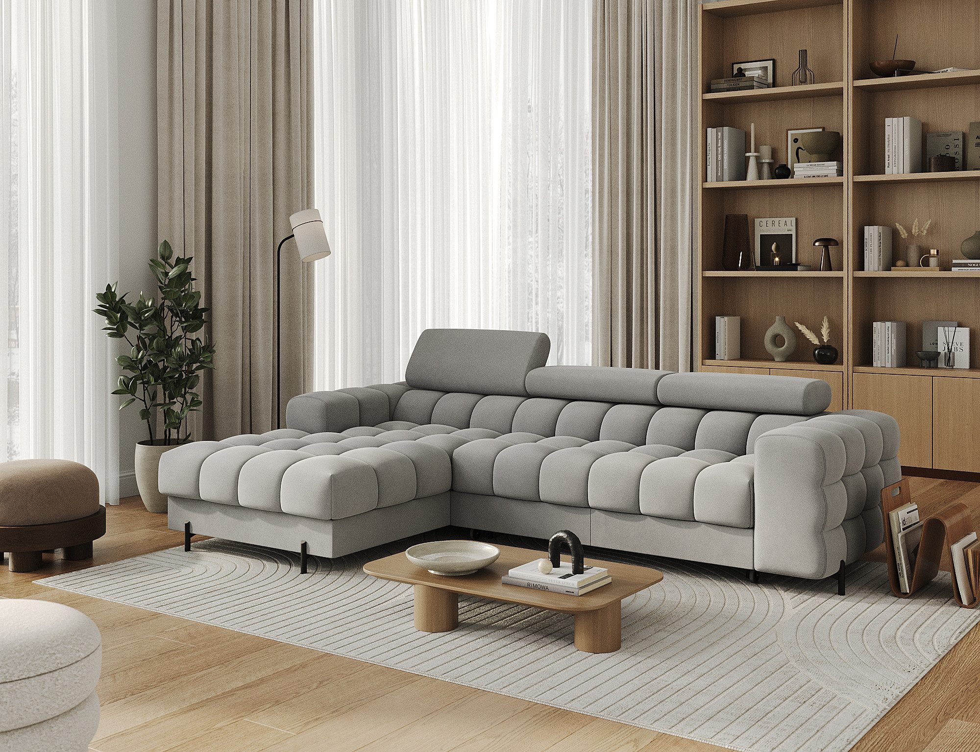 yourhouse24 Ecksofa L-Form Felro mit Schlaffunktion günstig online kaufen