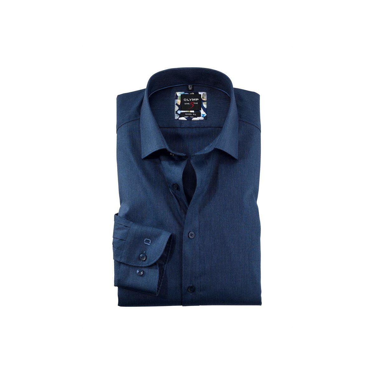 OLYMP Langarmhemd marineblau (1-tlg) 18 marine | Hemden