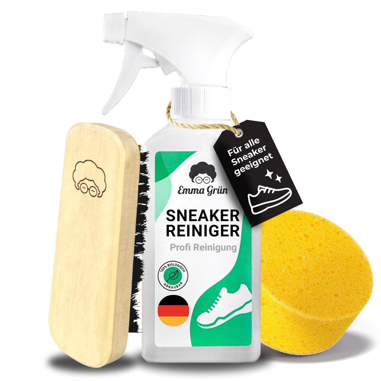 Emma Grün Sneaker Reiniger Schuhreiniger (Schuhpflege-Komplettset, [- Umweltfreundlich und biologisch abbaubar)