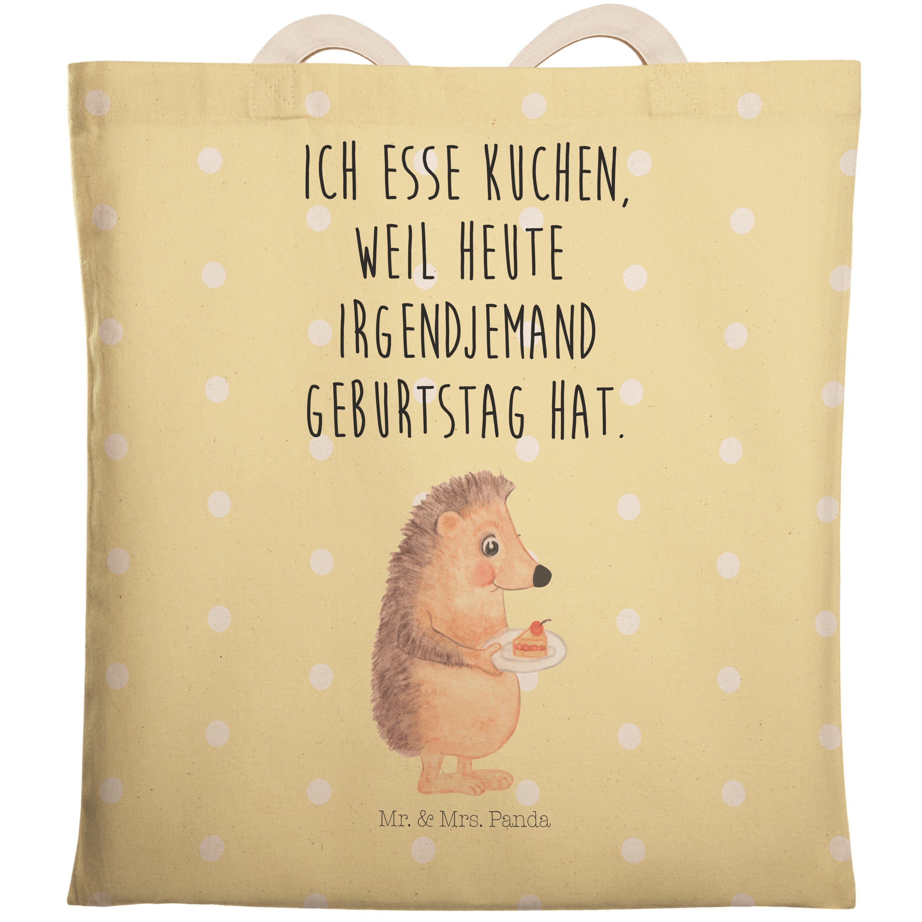 Mr. & Mrs. Panda Tragetasche »Igel mit Kuchenstück Gelb Pastell