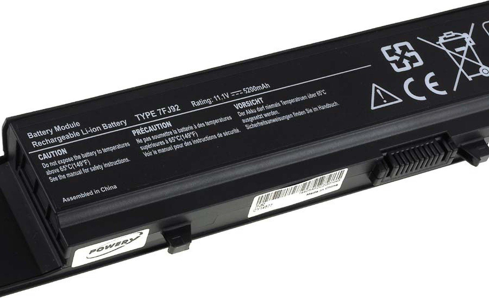 Akku für (11.1 5200 mAh V) Laptop-Akku Powery Typ 7FJ92