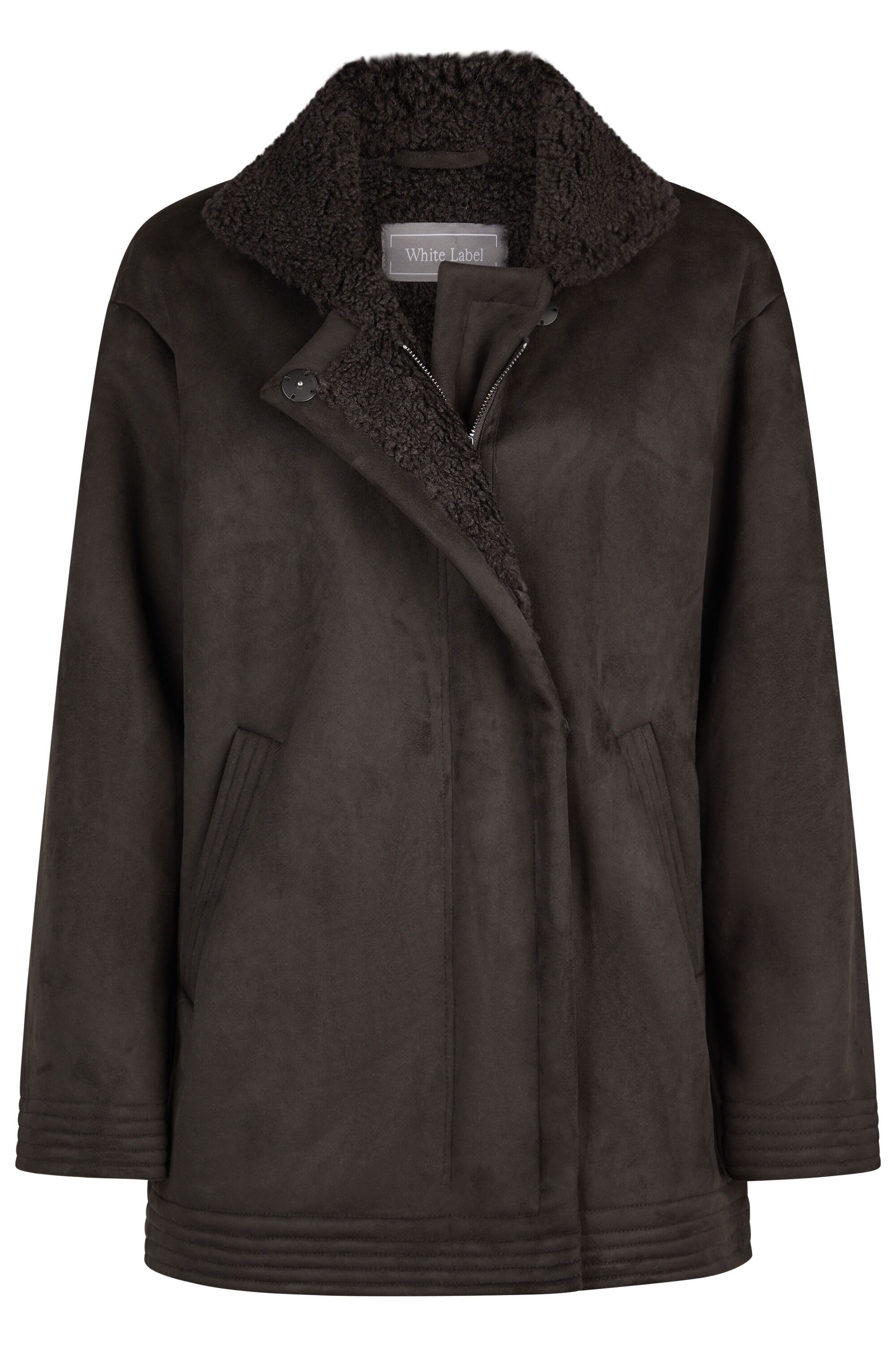 White Label Parka aus softem Lammfellimitat