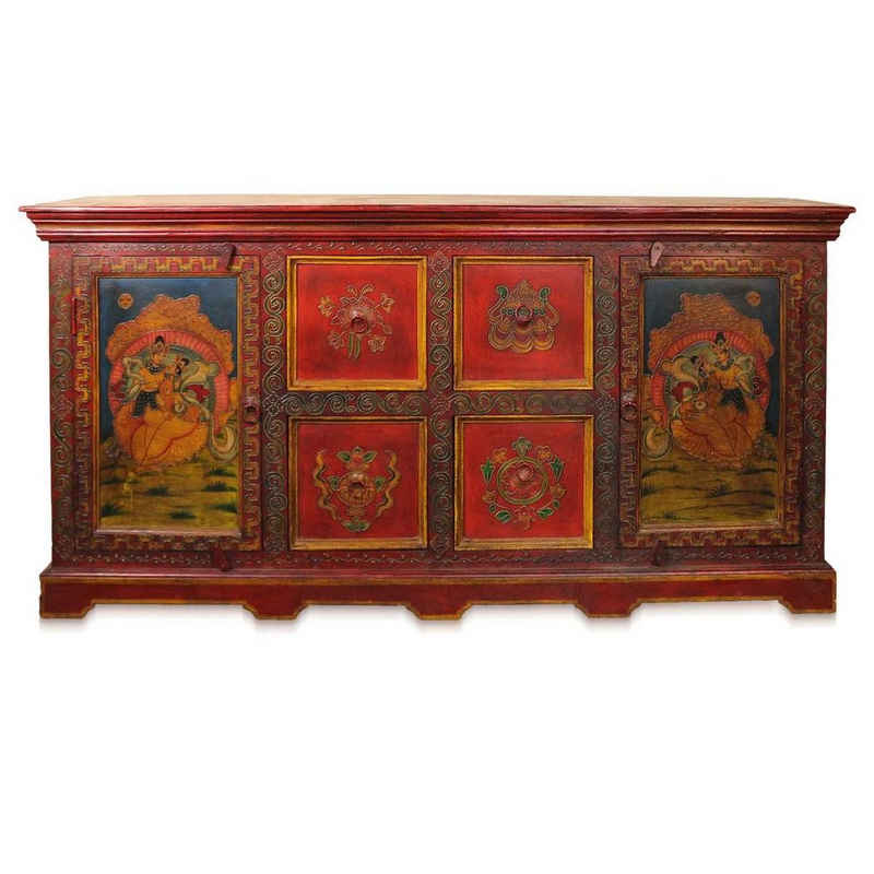 Oriental Galerie Mehrzweckschrank »Erotischer Tibet Wandschrank Tashi Rot 150 cm« Handarbeit