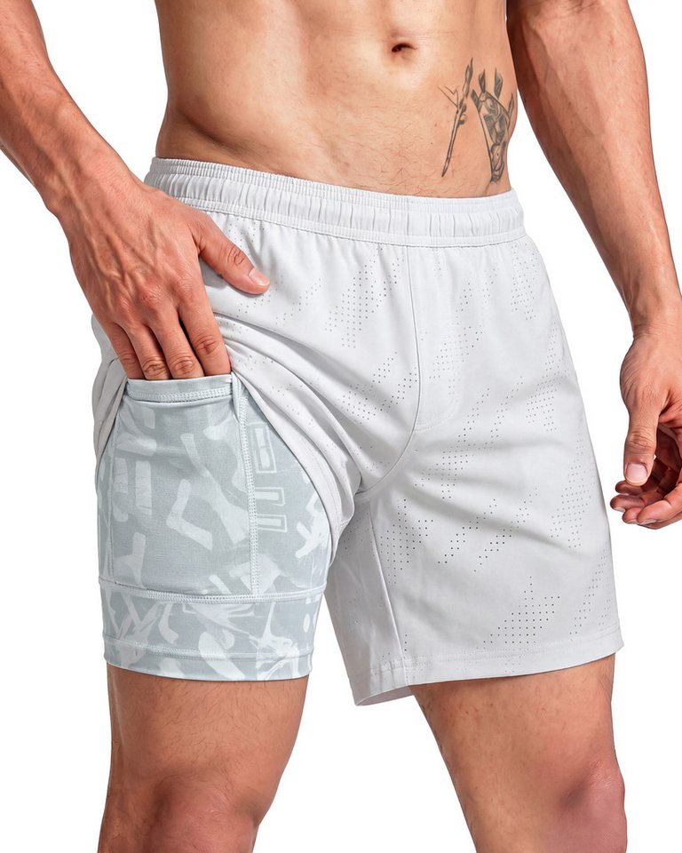 MaaMgic Laufshorts Herren 2-in-1 atmungsaktiv Trainingsshorts Stretch kurz Sporthose (1-tlg)