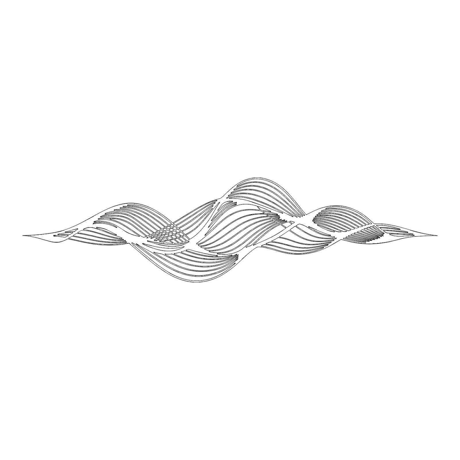 Jumpeak Wanddekoobjekt Wanddekoration in Wellenform, Fließende Kurven, Abstrakt, Linienkunst, Metall,4 Farben,5 Größen,Trendige Deko, Modern, Elegant,Minimalistisch