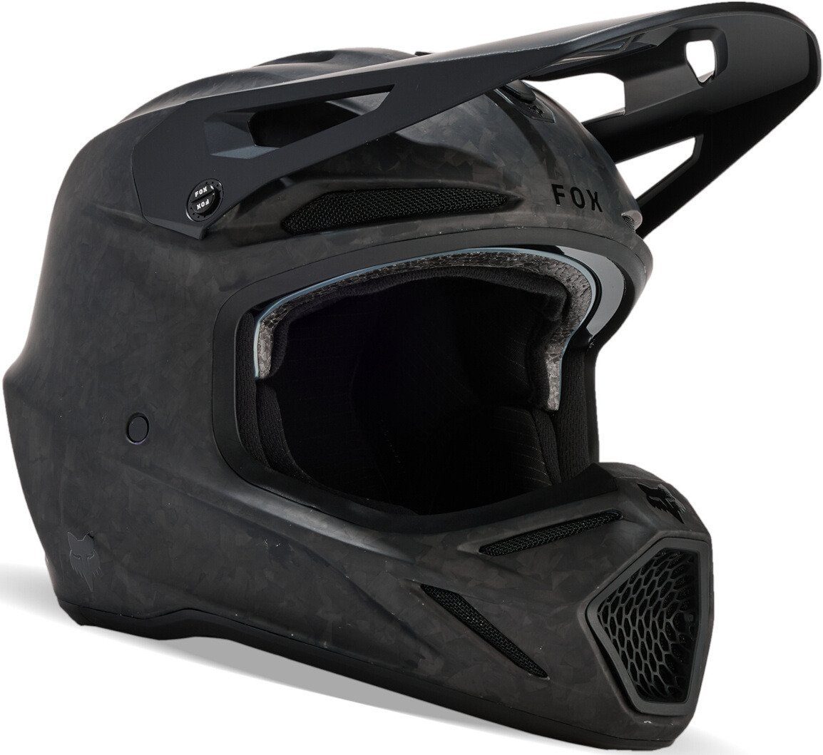 Fox Racing Motocrosshelm V3 RS Carbon Solid MIPS Motocross Helm, Vorbereitet Für Kommunikationssystem