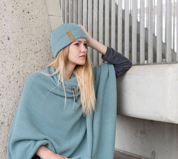 Knit Factory Strickponcho Jazz Poncho capes One Size Glatt Stonegreen (1-tlg) modern Strickware Strickartikel Poncho