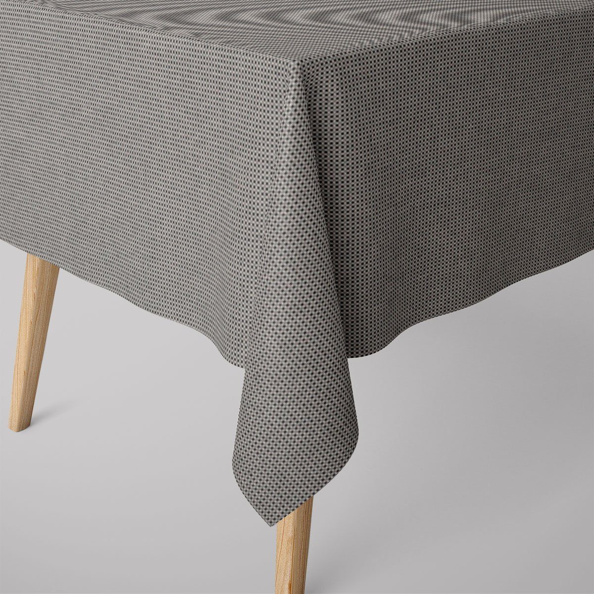 SCHÖNER LEBEN. Tischdecke Square Würfelstruktur uni schwarz grau div. Größen, made in Germany,handmade