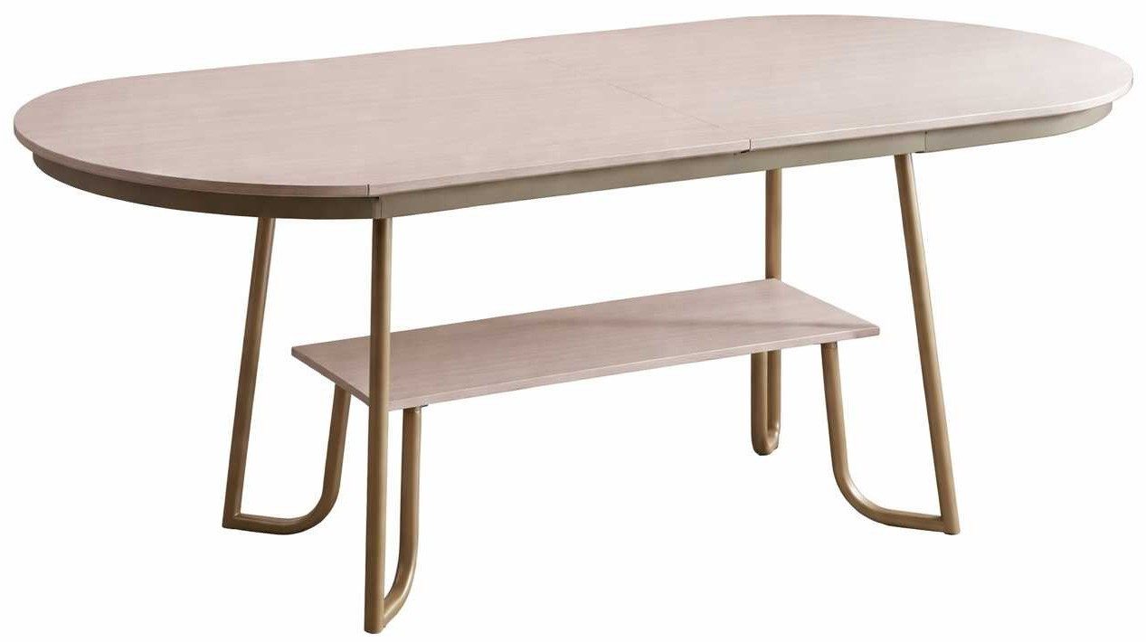 Xlmoebel Esstisch Moderner Esstisch aus Holz und Metall in Beige für die Wohnung, Made in Europa