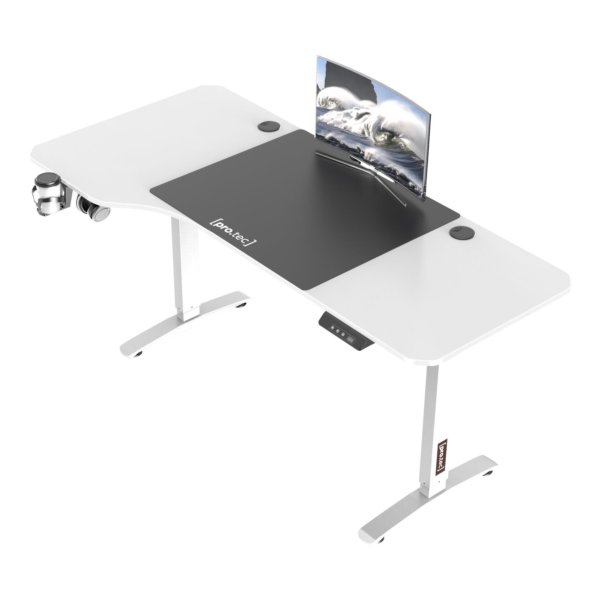 pro.tec Schreibtisch, »Oxnard« Höhenverstellbarer Schreibtisch 160x75cm Wei günstig online kaufen