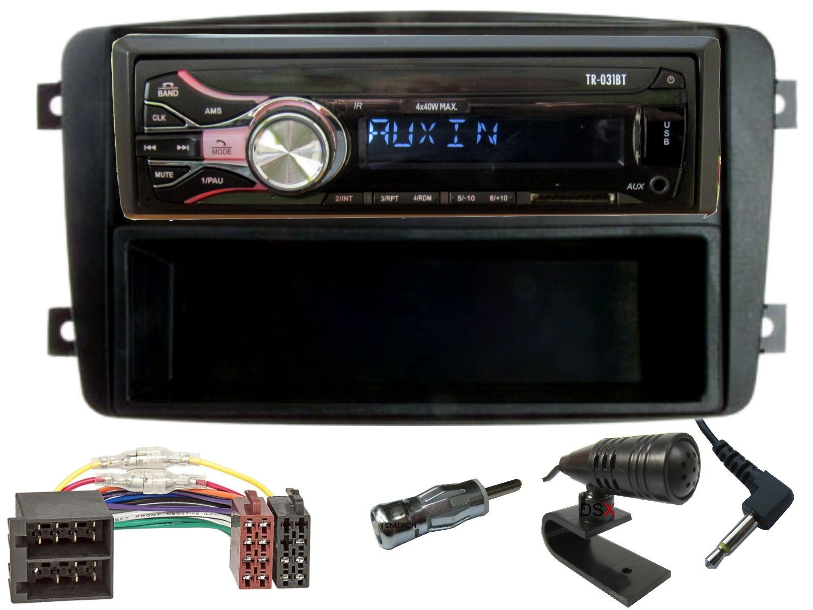 DSX Bluetooth USB Aux In SD Karten Radio für Mercedes C Klasse W203 Autoradio (20,00 W)