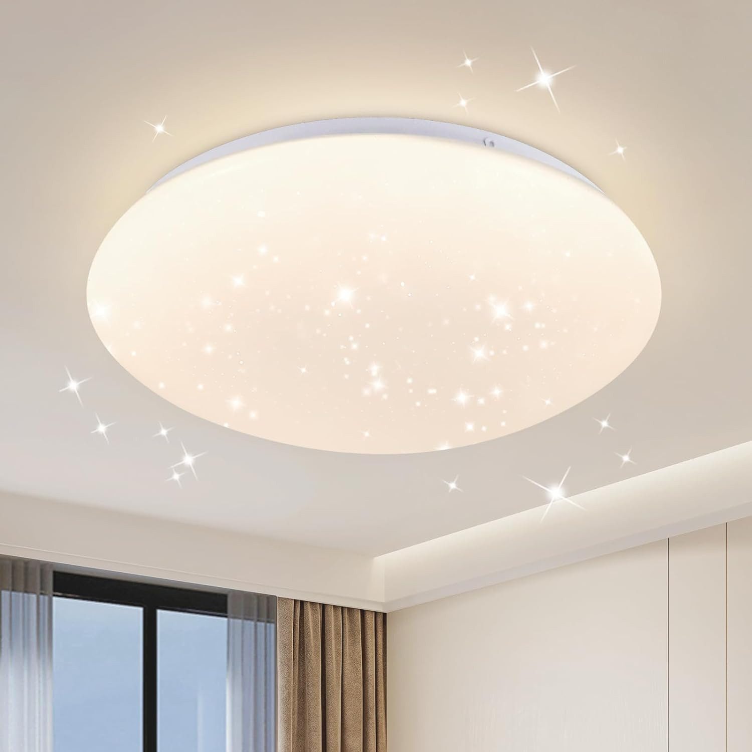 Nettlife LED Deckenleuchte Sternenhimmel Weiß Schlafzimmer Deckenlampe 12W günstig online kaufen