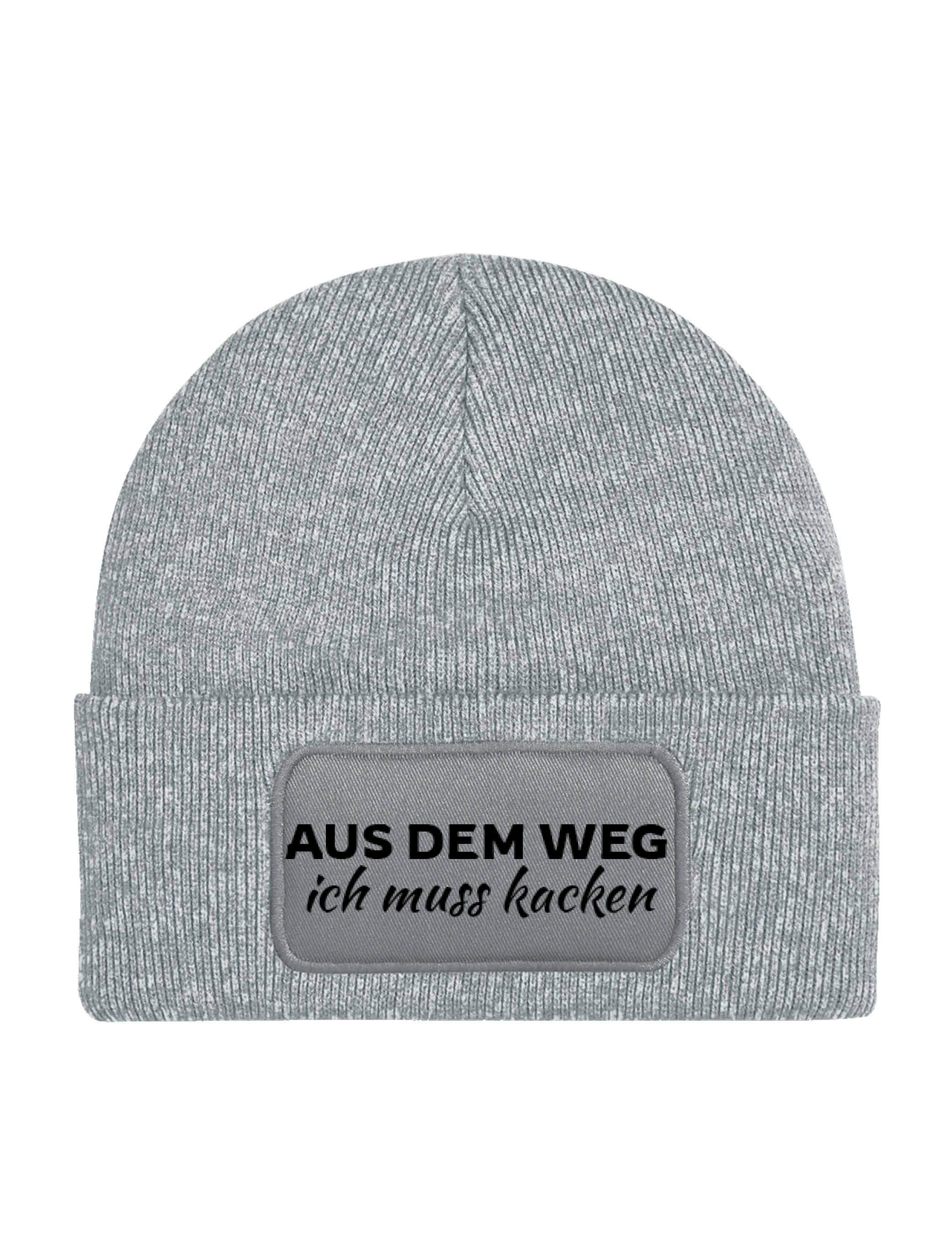 Beanie Herren & Damen unisex Mütze Beanie "Ich muss kacken" Print Geschenk