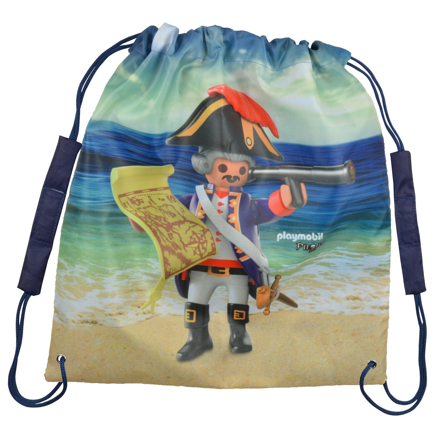 United Labels® Gymbag Kordelzug x Piraten 38 Sportbeutel cm Playmobil 35 Turnbeutel mit