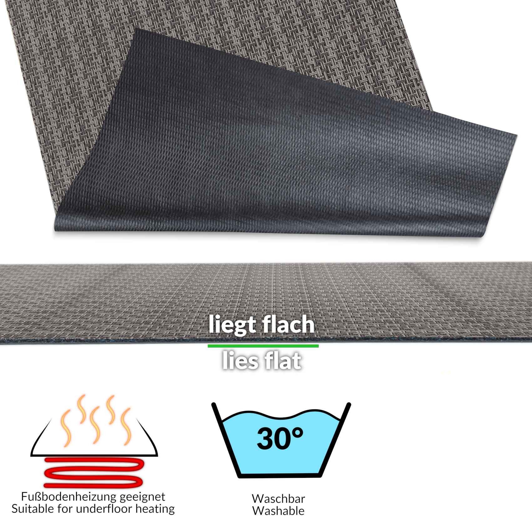 ANRO Küchenläufer ITACA Hochwertig Küchenteppich Teppich Textil, Eckig, Höhe: 3 mm, Velour – Bild 3 von 5