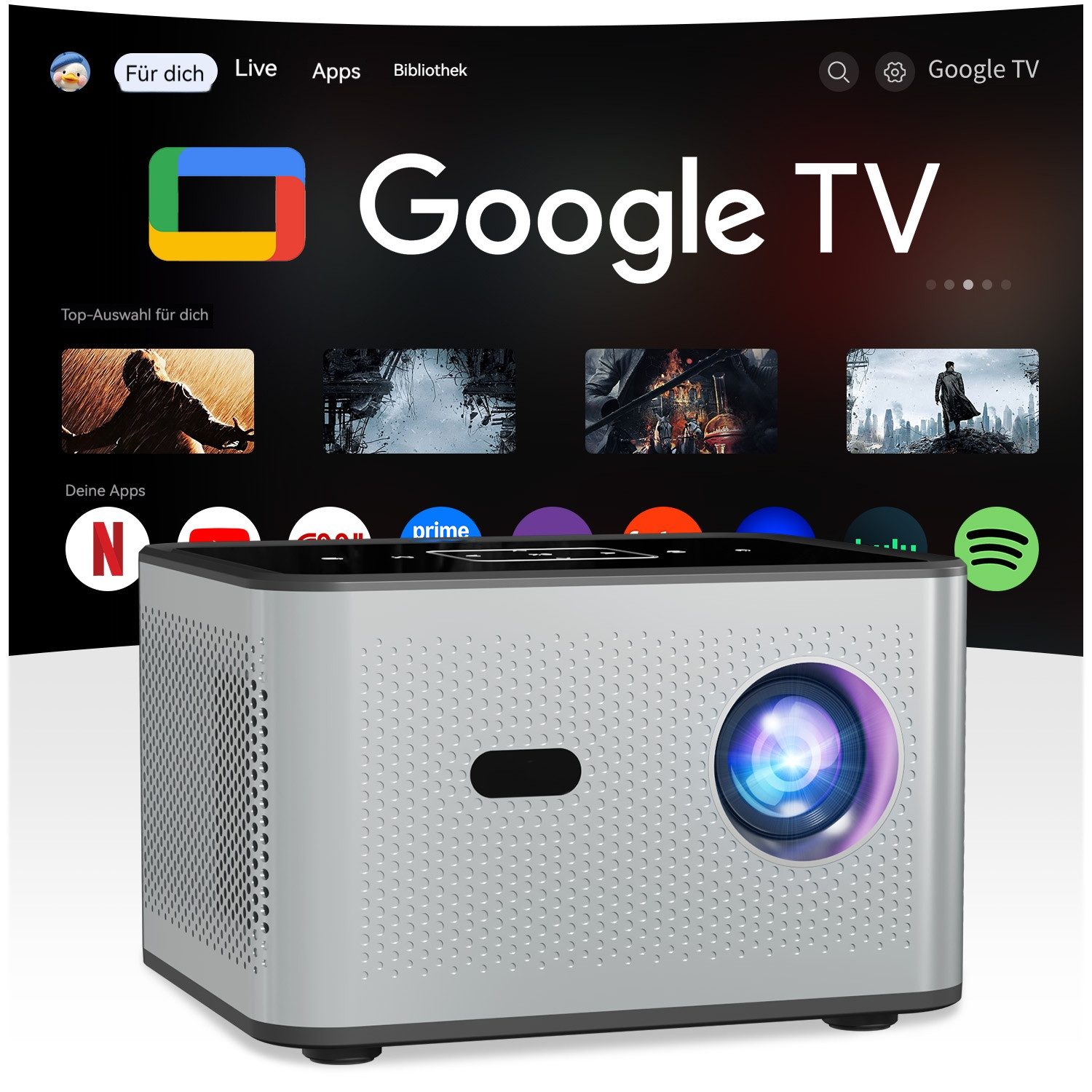 XNANO X3 Pro Projektor, Android 11, 300 ANSI, 720P, 4K/2K@60fps,Tragbarer LCD-Beamer (300 lm, 1000:1, 1280 x 720 px, BT5.0, WiFi, Kompatibel mit HDMI/USB/Phone/PS5/TV Stick)