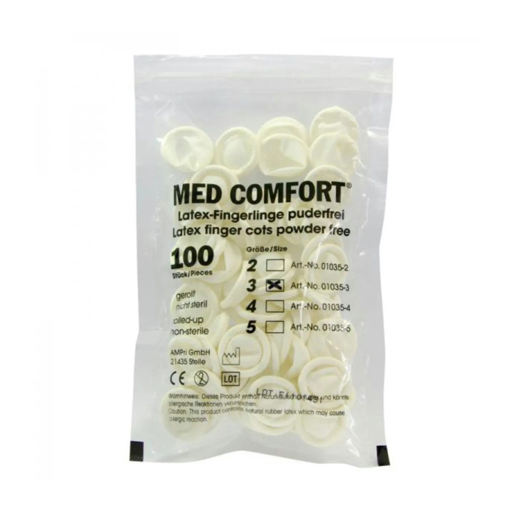 Med-Comfort Latexhandschuhe MED-Comfort - Fingerlinge - Latex Puderfrei günstig online kaufen