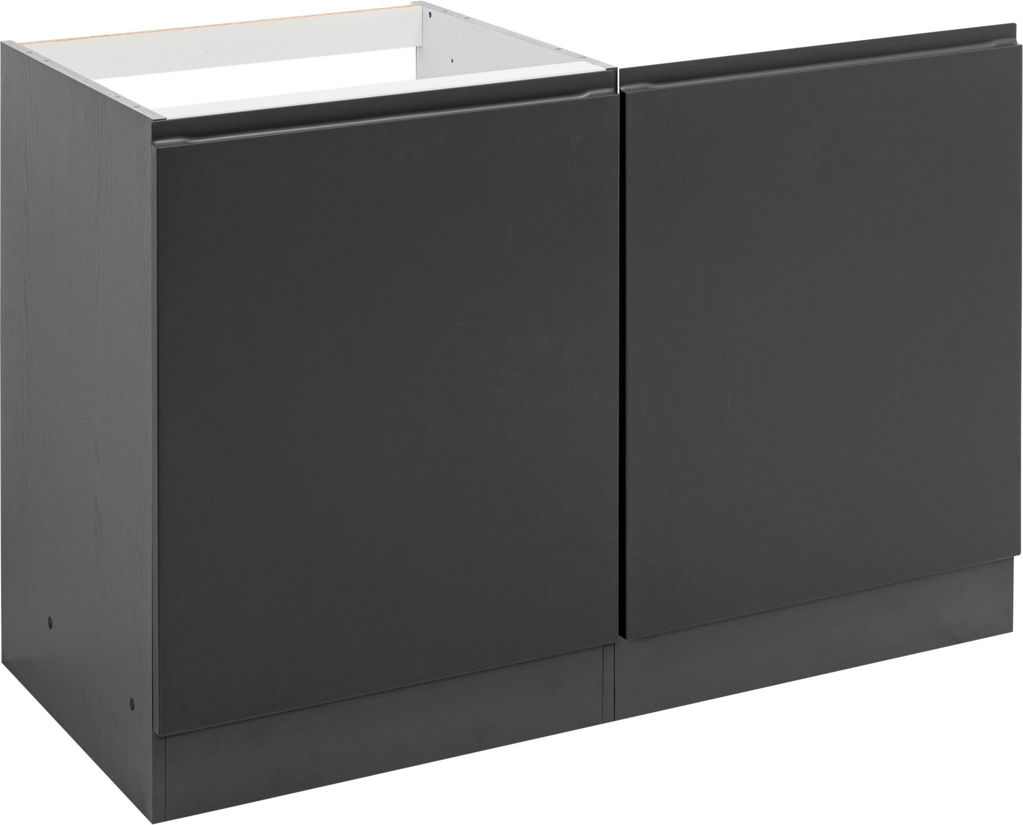KOCHSTATION Spülenschrank KS-Bruneck >>Bruneck<< 120 cm breit, für viel Stauraum, hochwertige MDF-Fronten