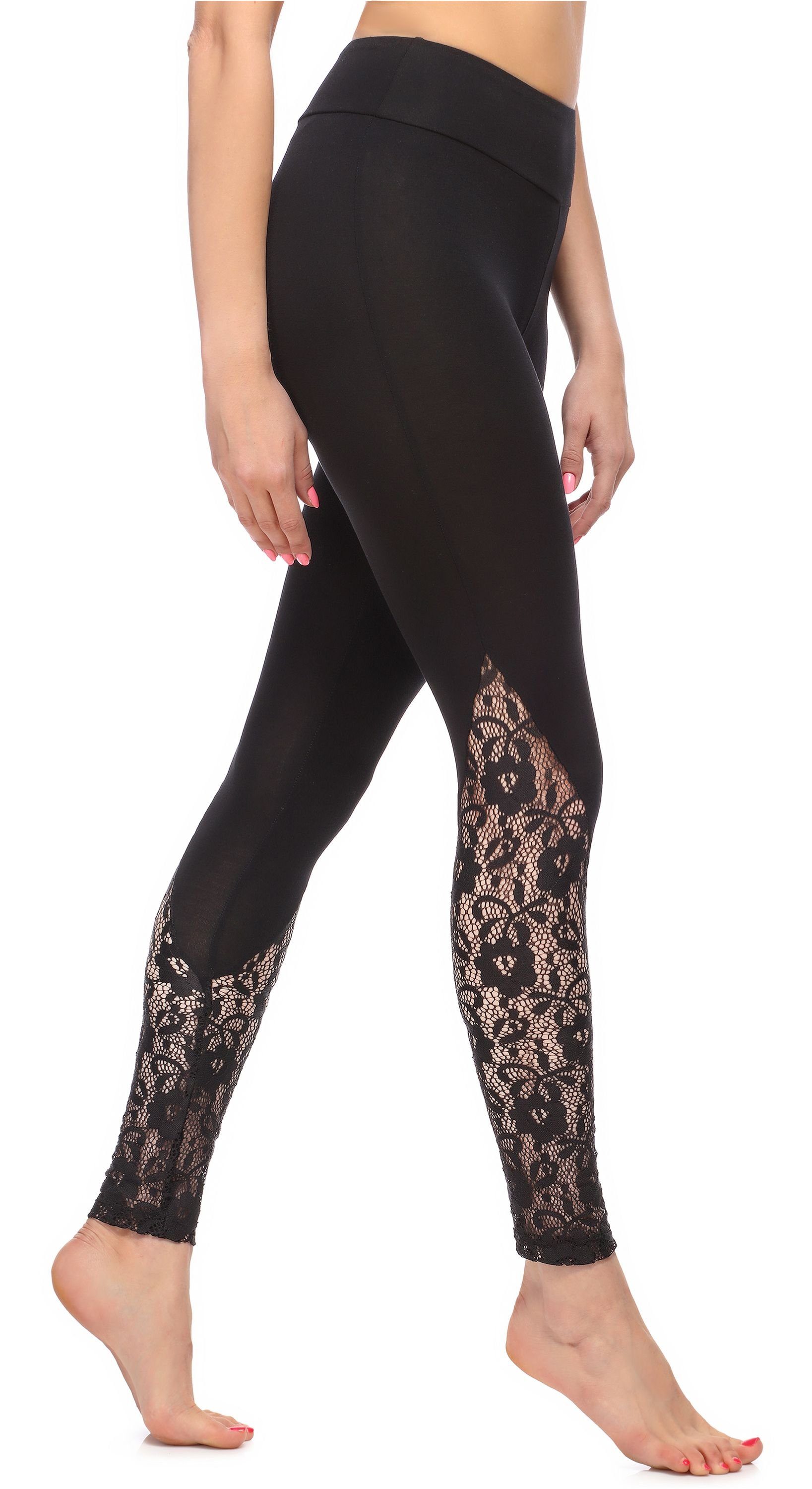 Merry Style Leggings Damen Lange Leggings aus Viskose MS10-306 (1-tlg) elastischer Bund