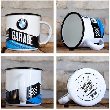 BMW Tasse BMW Garage Emaille Kaffee Becher Kaffeetasse Kaffeepott Groß