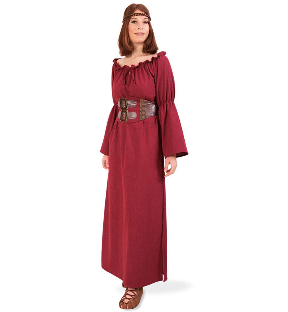 Burgfräulein-Kostüm Damen Kostüm Kleid Kriemhild Mittelalterkleid mit Gürtel Karneval