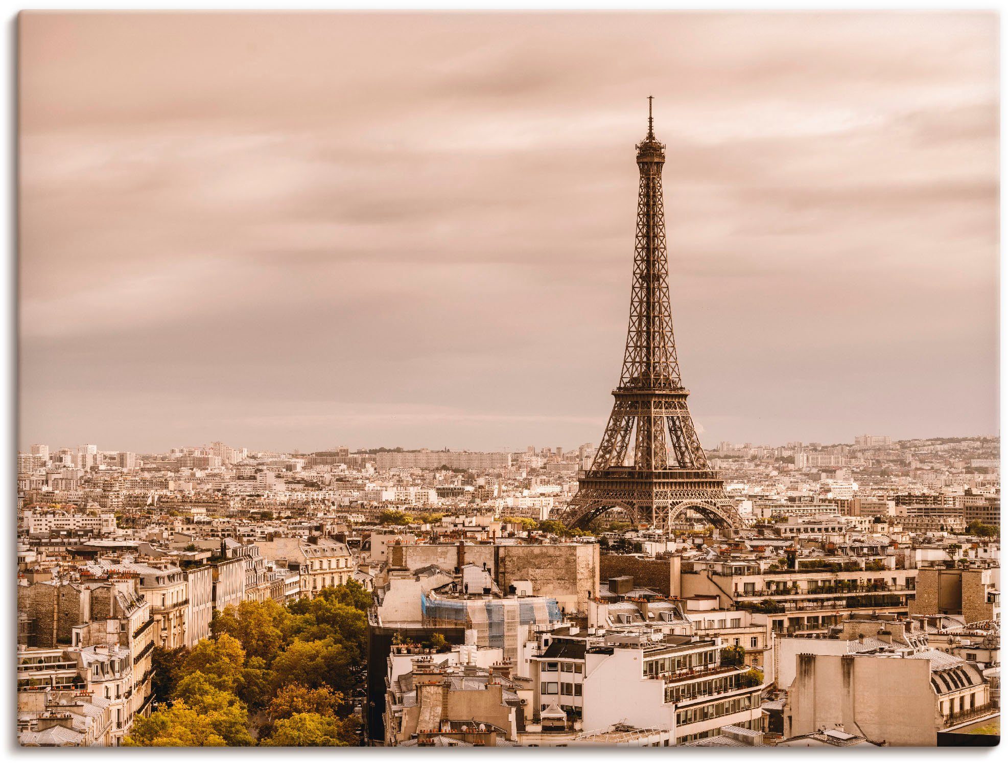 Wandaufkleber Wandbild Paris oder Artland Eiffelturm in (1 als Größen Frankreich Leinwandbild, I, Poster versch. St), Alubild,