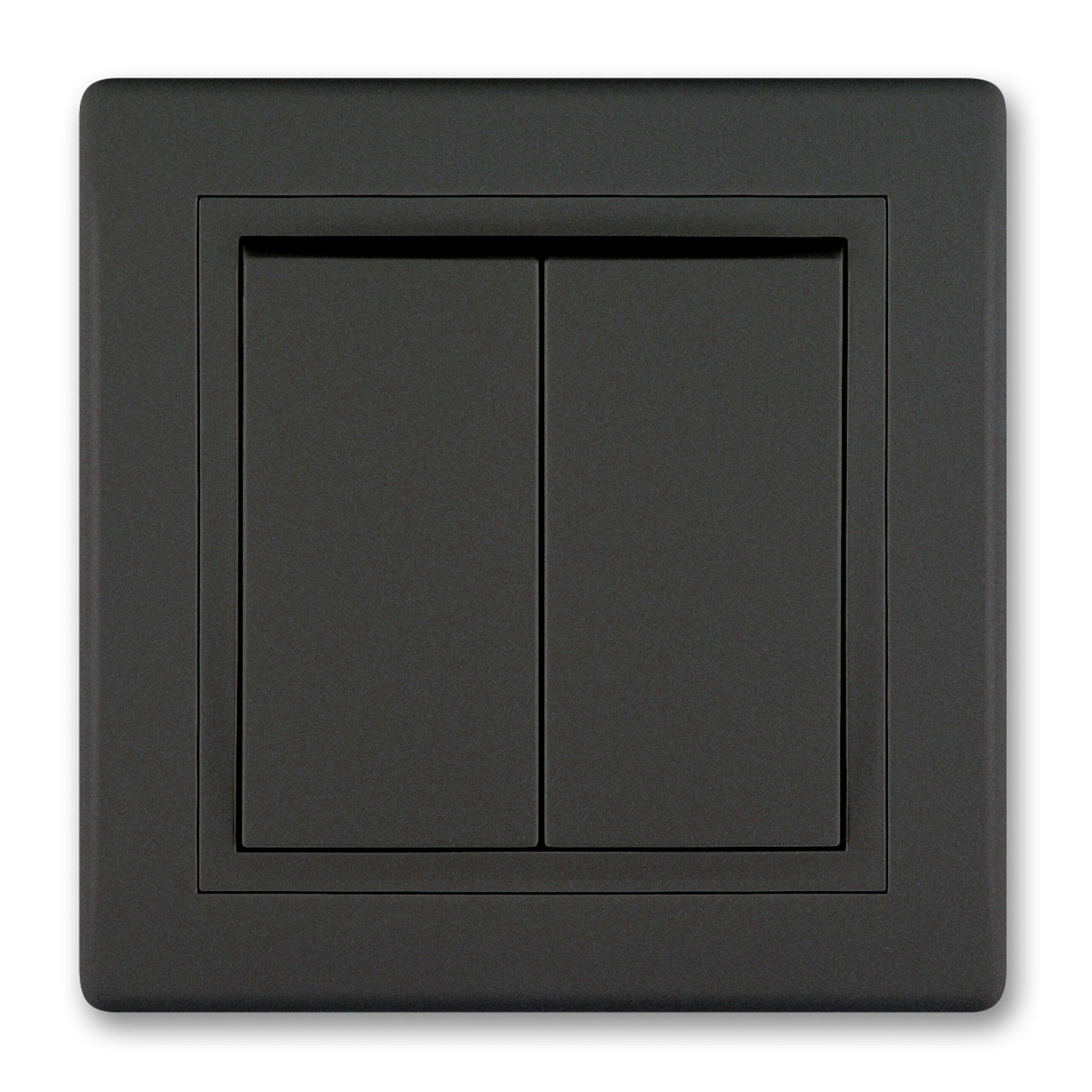 Aling Conel Lichtschalter Prestige Line Schalter ohne Glimmlampe Schwarz Soft Touch (Packung), VDE-zertifiziert