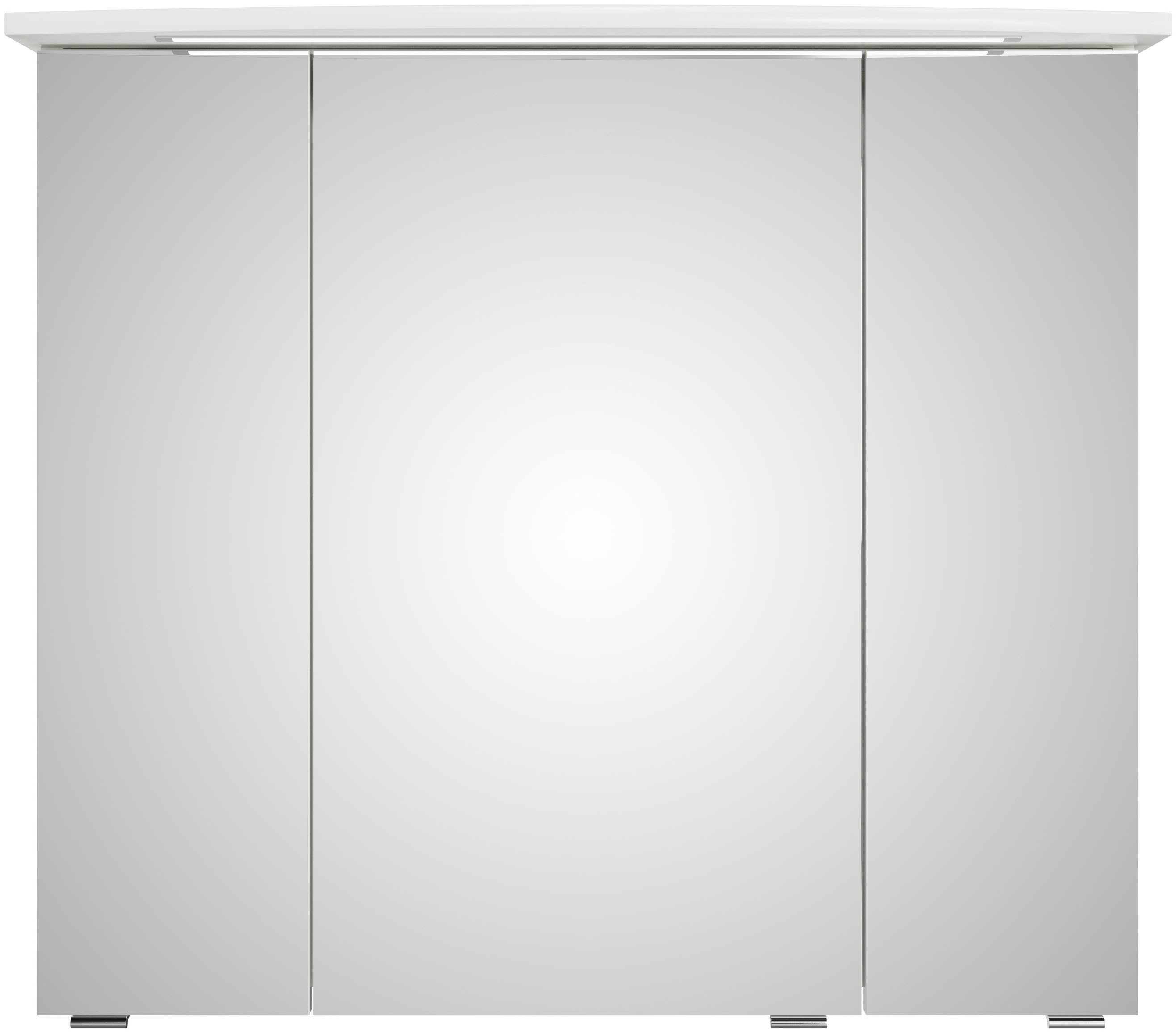 Saphir Badezimmerspiegelschrank Serie 4010 Badezimmer-Spiegelschrank inkl. LED-Beleuchtung im Kranz Badschrank 82 cm breit, 3 Türen, 6 Glas-Einlegeböden, inkl Türdämpfer