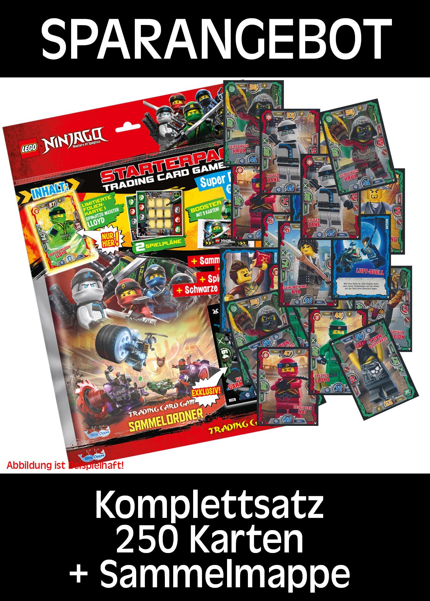 LEGO® Sammelkarte LEGO Ninjago Serie 3 Komplettsatz(250 Karten) + Sammelalbum Deutsch