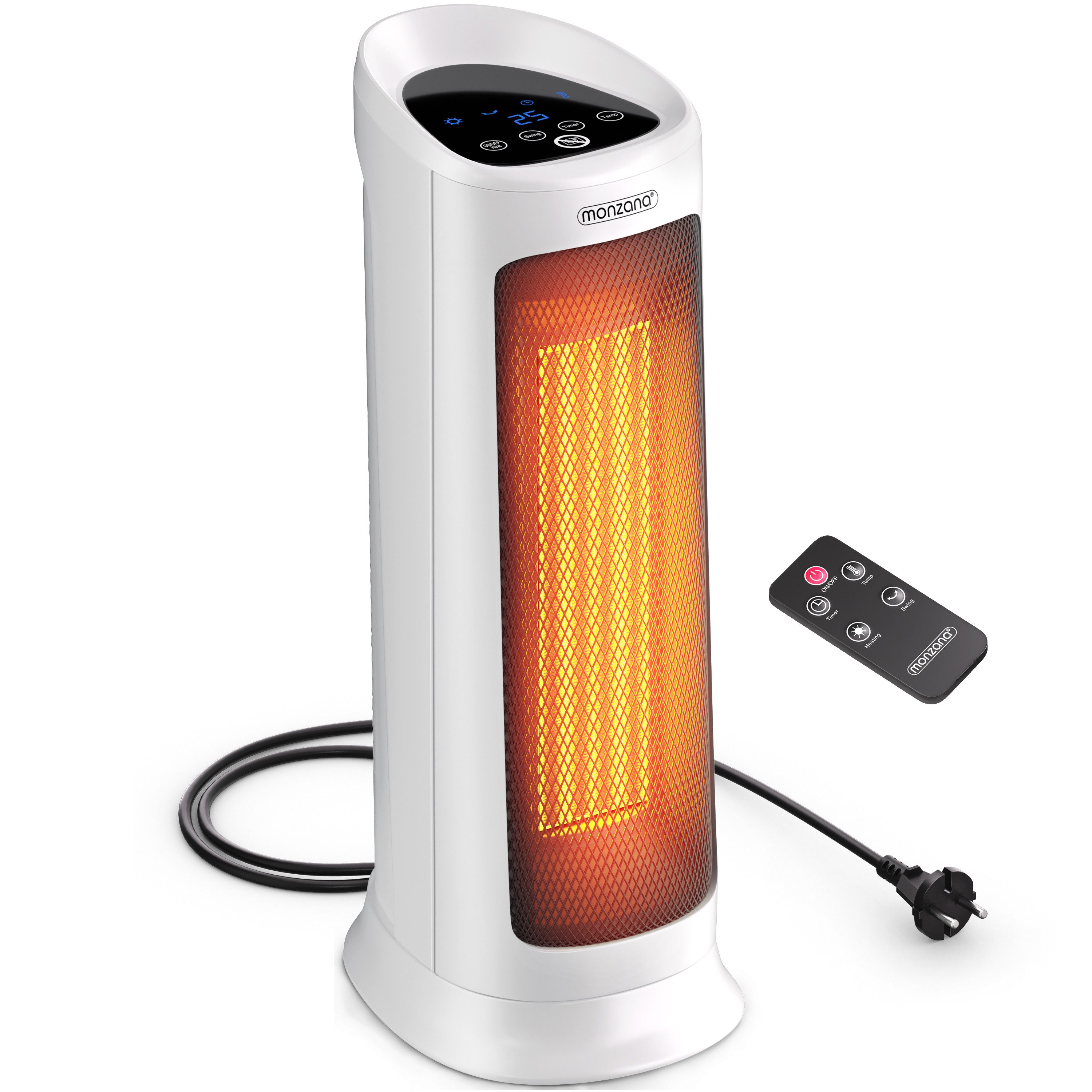 monzana Heizlüfter, 2000 W, Keramik Heizlüfter 2000W 4 Betriebsmodi 15-40°C Energiesparend 120°