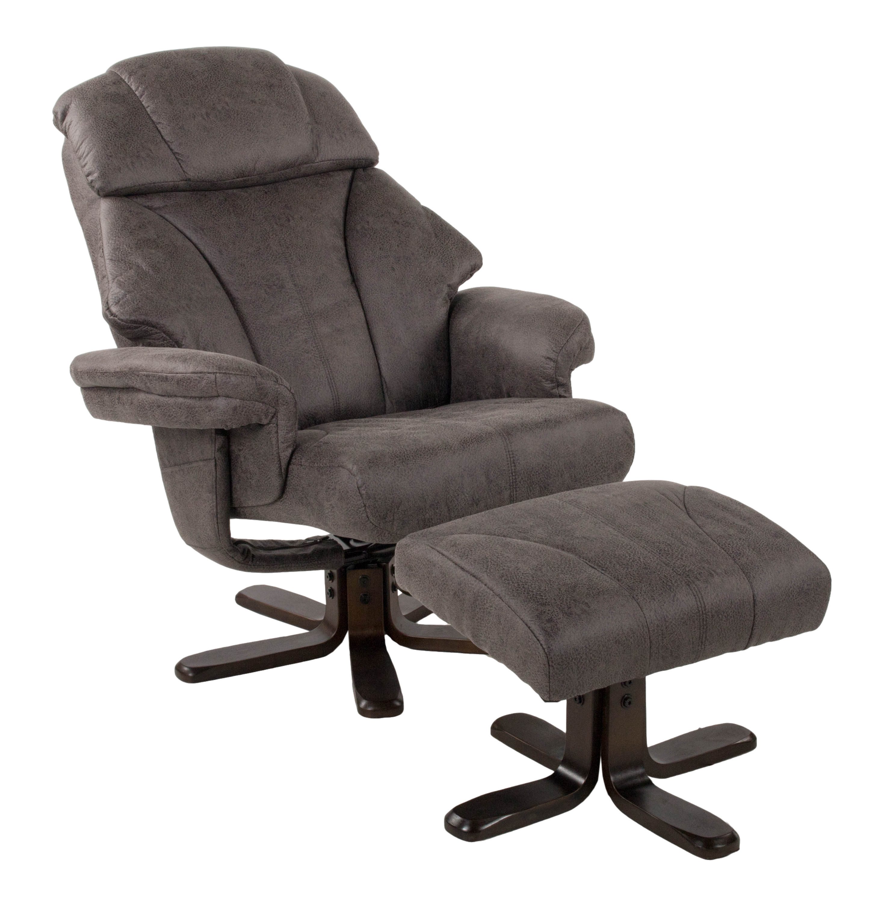 Duo Collection Relaxsessel Fernsehsessel Yukon, mit Hocker, manuelle Relaxfunktion, Büffelleder-Optik, 360° drehbar